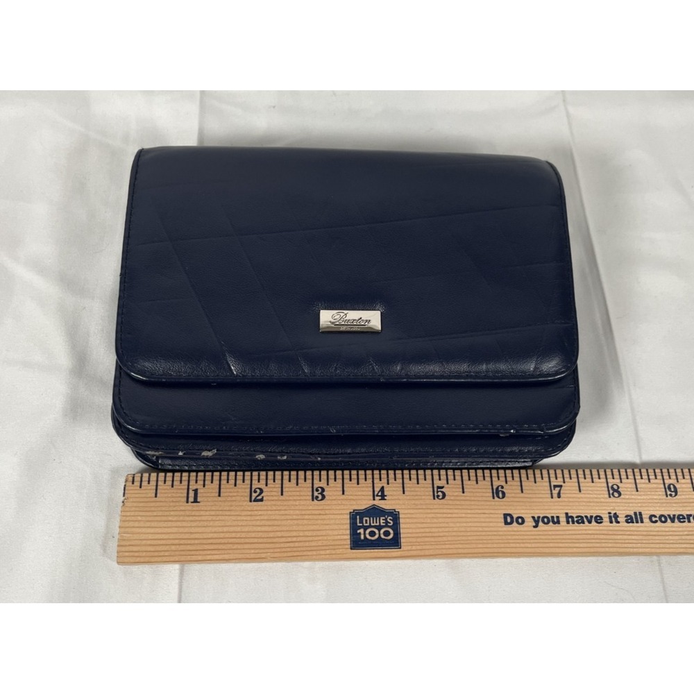 BUXTON Navy Blue Crossbody Organizer‎ Double Snap Removable Strap